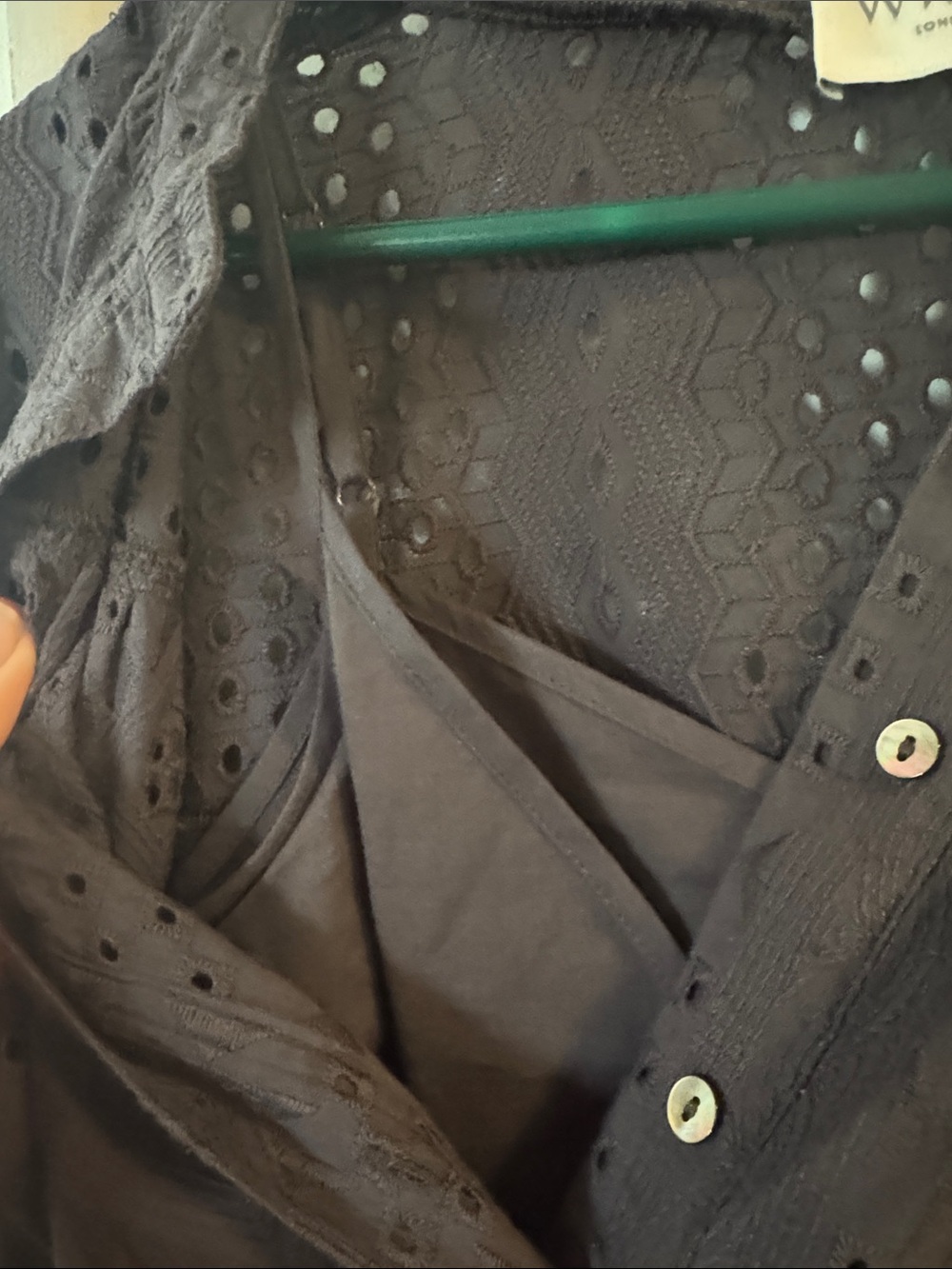 WRAP London Eyelet Tunic Dress in Charcoal - Picture 5 of 6